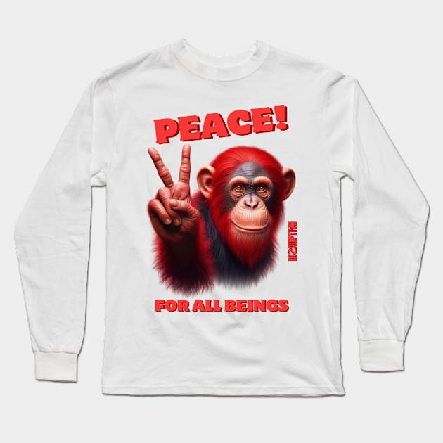 "Serene Harmony: PEACE FOR ALL BEINGS" Long Sleeve T-Shirt by Di﻿ƧЯupTiV∀